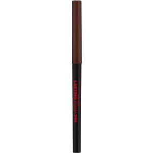 Brown-capped liquid eyeliner pen with black body and red branding along the side, shown upright