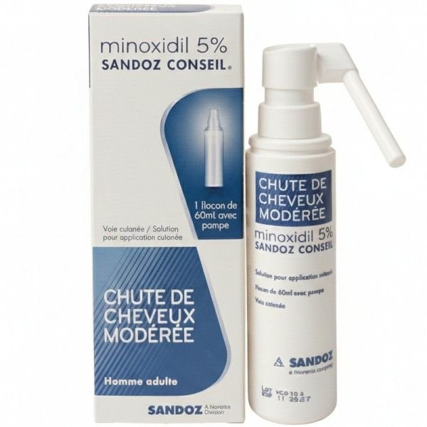 SANDOZ MINOXIDIL 5% UN FLACON DE 60 ML