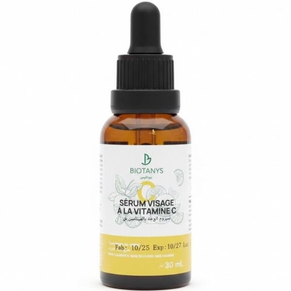 BEAUTÉNIUM Brown glass dropper bottle of Biotanys Vitamin E facial serum 30 ml with dropper cap for precise application