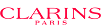 BEAUTÉNIUM Clarins Paris logo in pink uppercase lettering on white background brand name displayed prominently