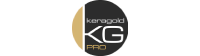 BEAUTÉNIUM Circular KeraGold KG PRO logo badge with a gold ring on a dark background