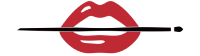BeautÉnium Red Lips with a White Cigarette Resting Horizontally Between Them