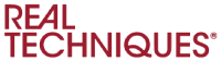 BEAUTÉNIUM Real Techniques logo in bold red and black letters