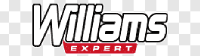 BEAUTÉNIUM Williams Expert logo in black and white with a red EXPERT banner underneath the name